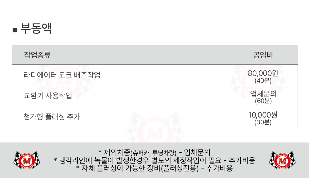 수입차 부동액 교환 공임